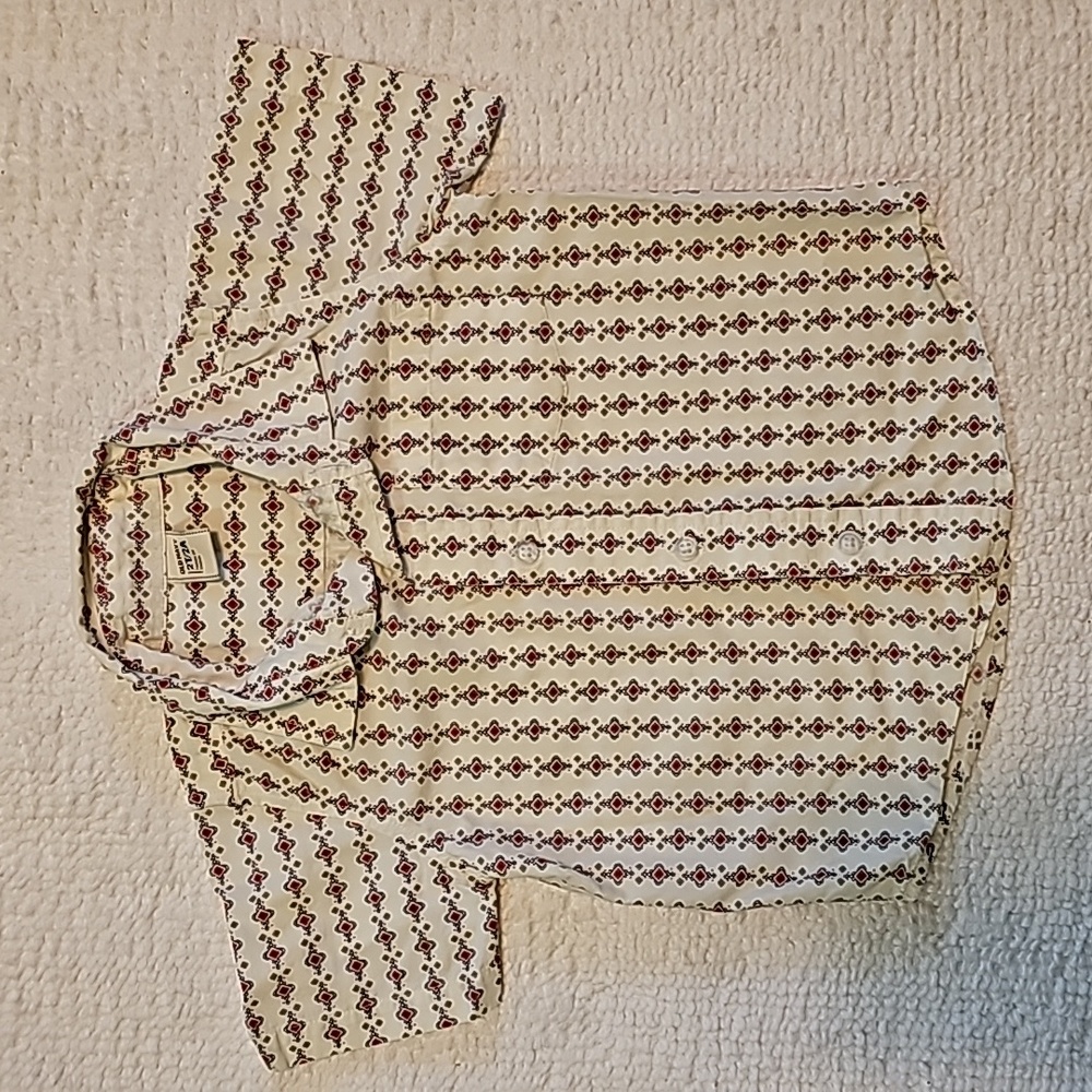 Old Navy Button down shirt, Size 2T Boys.  Pinkish red and white shirt.